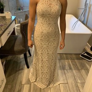 Cream color prom dress